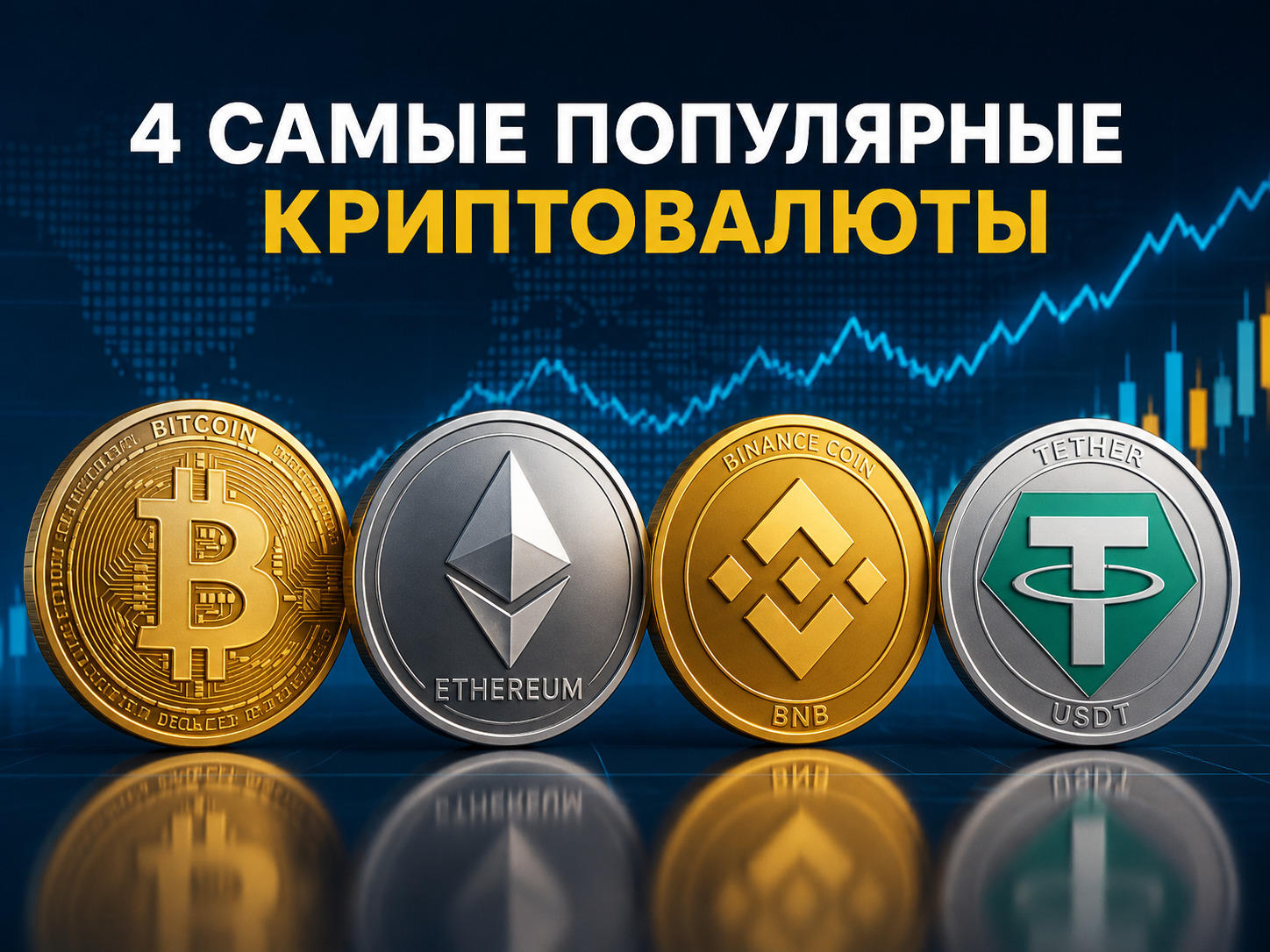 Четыре самые популярные криптовалюты на Polymarket